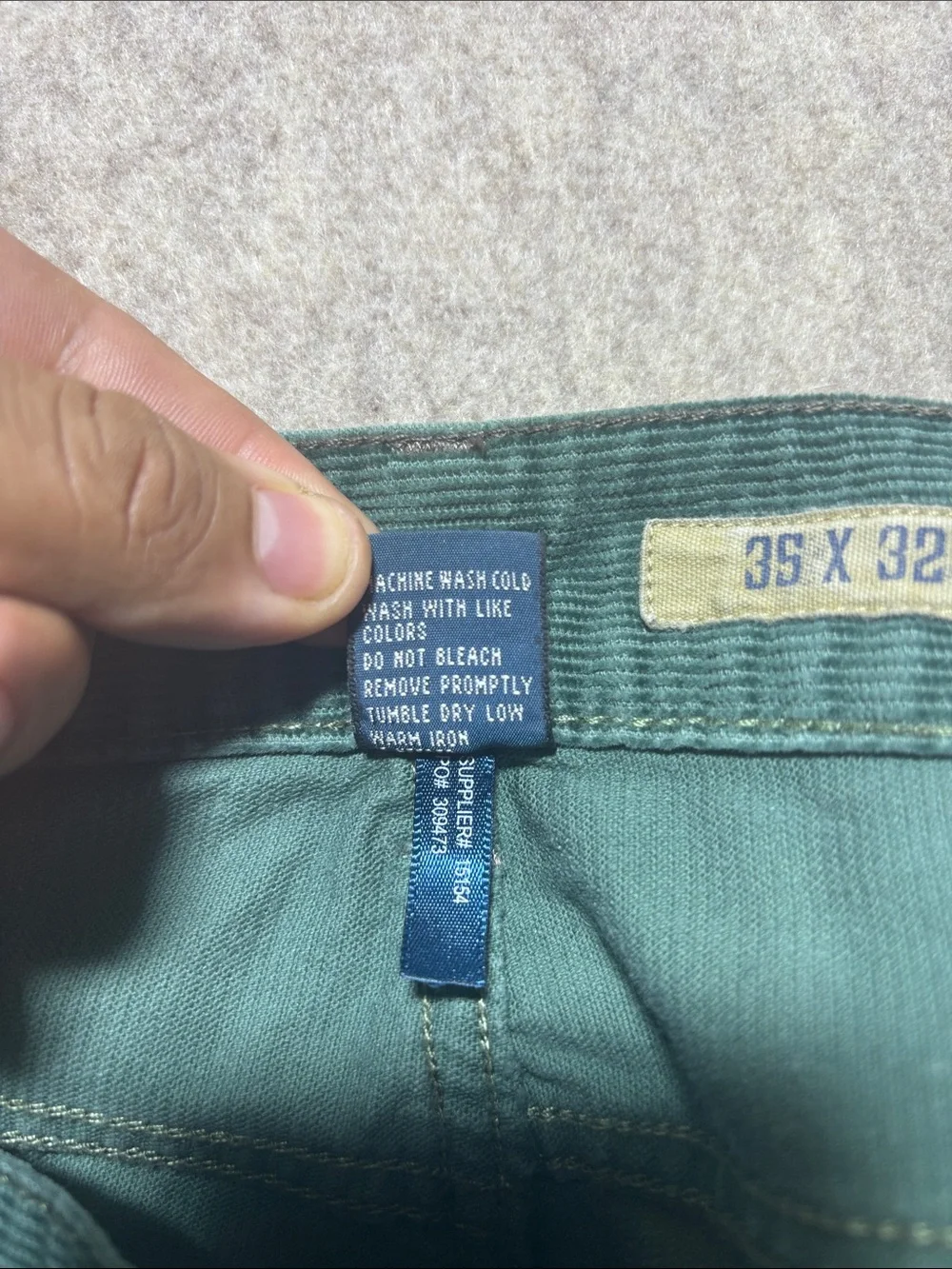 VTG Polo Ralph Lauren Pants Mens 32x32 Green Preston Corduroy Preppy (6)